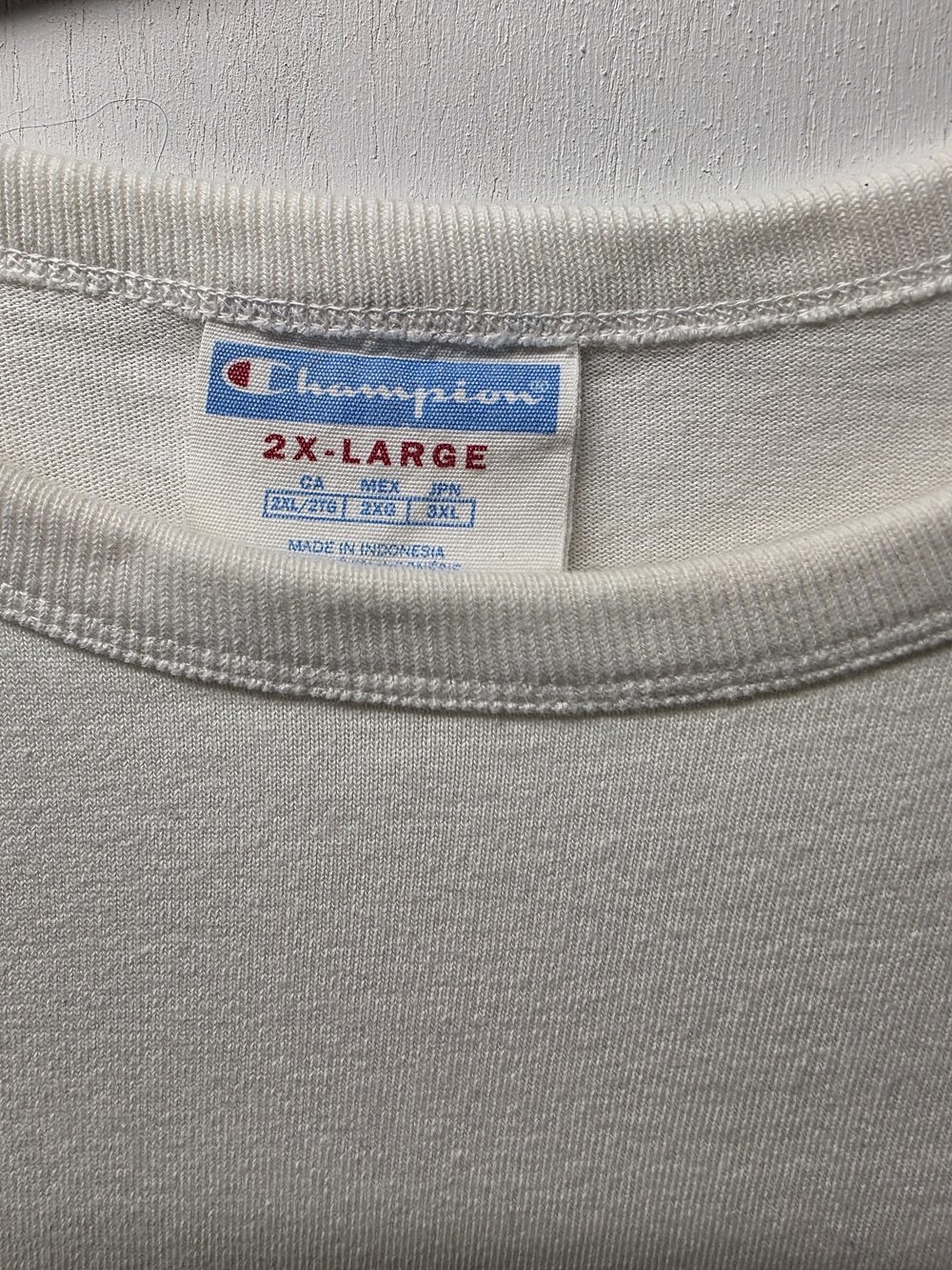 Vintage Y2K Champion T Shirt Mens 2XL White Embroidered Script Logo Spellout XXL - Picture 4 of 10